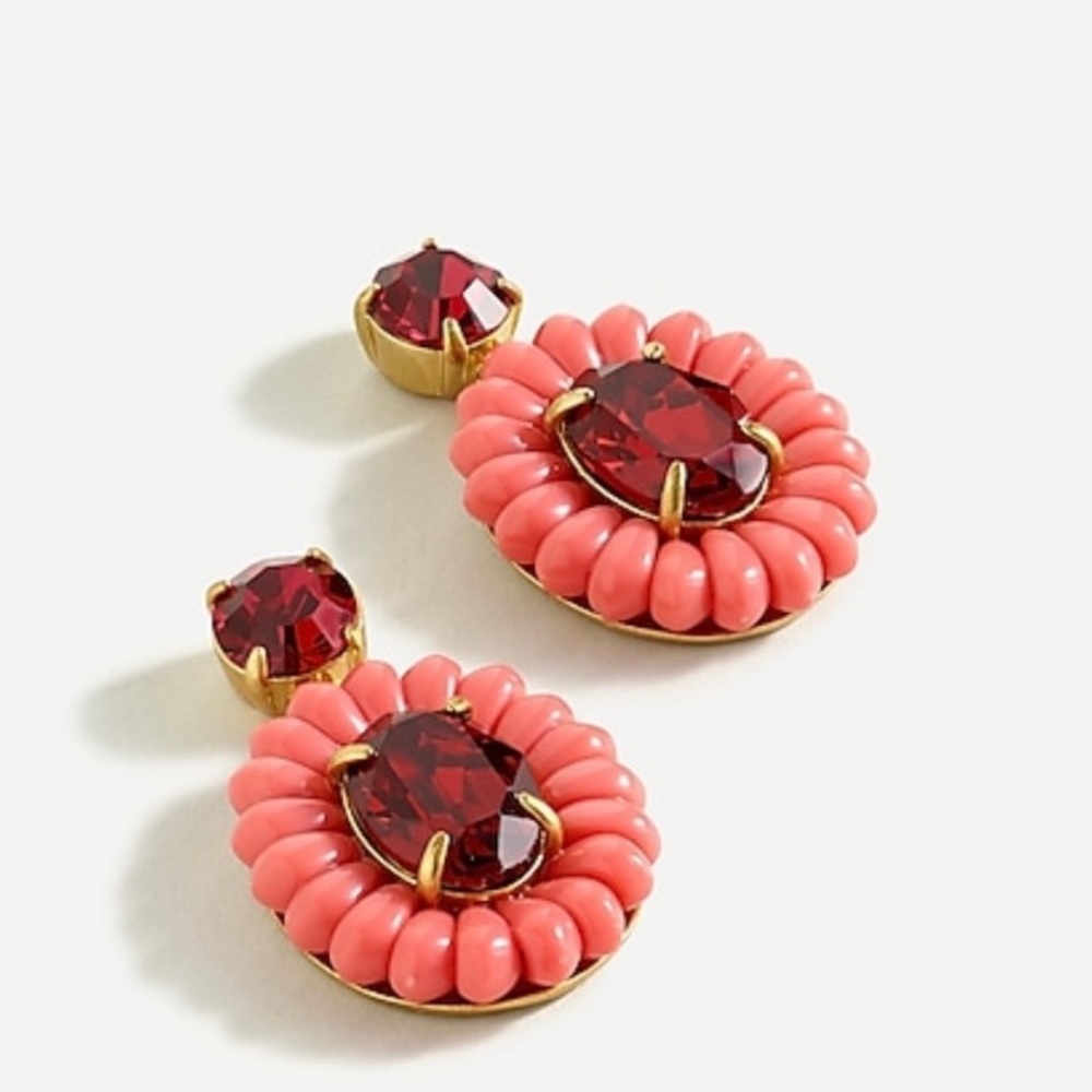 J Crew Resin Beaded Statement Earrings